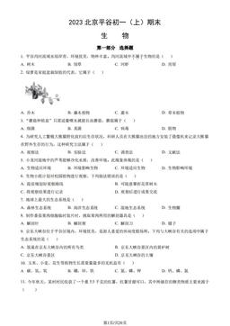2023北京平谷初一（上）期末生物（教师版）-答案