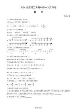 2024北京理工大附中初一3月月考数学（教师版）-答案