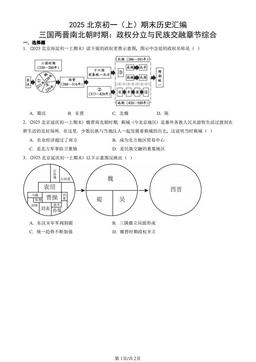 2025北京初一（上）期末历史汇编：三国两晋南北朝时期：政权分立与民族交融章节综合-答案