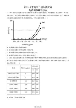 2023北京高三二模生物汇编：免疫调节章节综合-答案