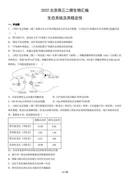 2022北京高三二模生物汇编：生态系统及其稳定性-答案