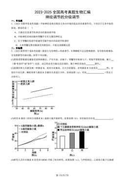 2023-2025全国高考真题生物汇编：神经调节的分级调节-答案