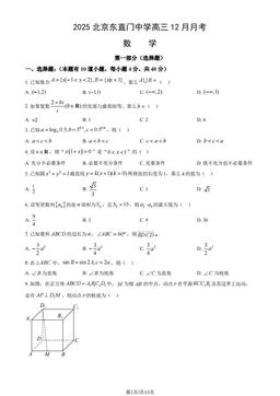2025北京东直门中学高三12月月考英语（教师版）-答案