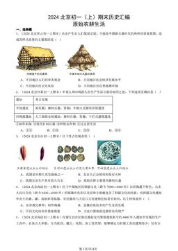 2024北京初一（上）期末历史汇编：原始农耕生活-答案