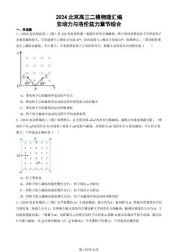 2024北京高三二模物理汇编：安培力与洛伦兹力章节综合-答案