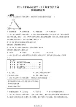 2023北京重点校初三（上）期末历史汇编：早期殖民掠夺-答案