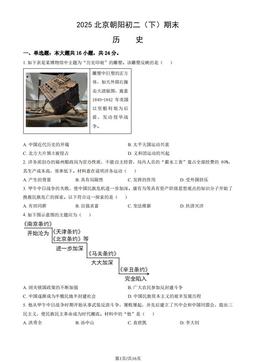2025北京朝阳初二（下）期末历史（教师版）-答案