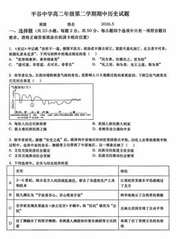 2026北京平谷中学高二（下）期中历史-答案