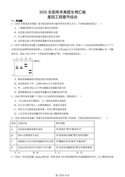 2025全国高考真题生物汇编：基因工程章节综合-答案