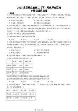 2023北京重点校高二（下）期末历史汇编：水陆交通的变迁-答案